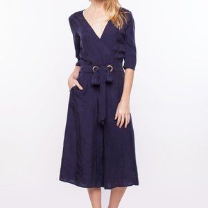 REVOLVE Cupro Wide Leg Navy Blue Jumpsuit